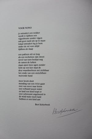 Nono Reinhold - 5 kleuren ets -1983 + gesigneerd gedicht Bert Schierbeek kopen? Bied vanaf 50!