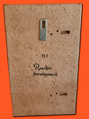 Ruscha - Wandbild Keramikplatte Bunter Hahn Handbemalt aus den 60er/70er Jahren kopen? Bied vanaf 80!