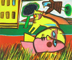 Corneille - Zeefdruk, Maison jaune verkocht voor € 120!