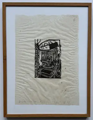 Diederick van Kleef - handgesigneerde linosnede | 'Zonder titel' | 1992 (TWEELUIK) kopen? Bied vanaf 20!