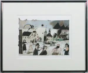 Willem Janssen - Werner Lehmann, Annemiek Vos, Dick Tasma! SET van 7 kleine ingelijste werken kopen? Bied vanaf 100!