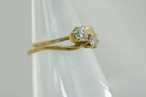 73 - Chique 20 Krt geel gouden slag-ring met ca 0.50 ct briljant - klein model kopen? Bied vanaf 380!