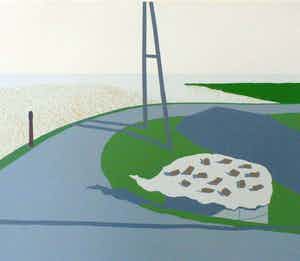 Doris Groeneveld - zeefdruk: kuilgrassilo (Westfriese zeedijk) -1978 verkocht voor € 45!