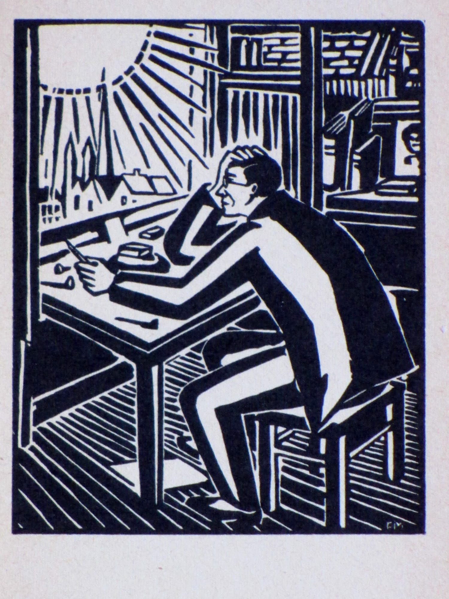 Frans Masereel - Het Denkproces - Houtsnede verkocht voor € 1!