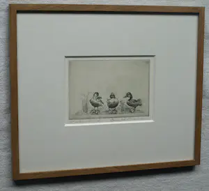 Christel Selmouni - Ingelijste ets , Drie eendjes , Kwik, Kwek & Kwak kopen? Bied vanaf 1!