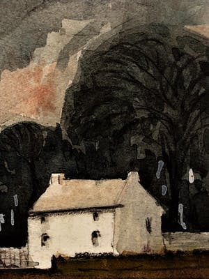 Niet of onleesbaar gesigneerd - gesigneerd Aquarel - "Landschap en witte huizen Thorn Limburg" kopen? Bied vanaf 10!