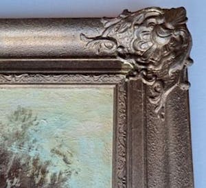 Piet Bouter - Boer melkt koeien aan 't water -Haagsche School - Leuk Tafereel -Antieke lijst kopen? Bied vanaf 299!