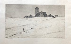 Willem Witjens - Dorp in de Winter - Ets kopen? Bied vanaf 55!