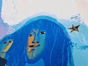 Adi Holzer - Grote 1972 gemengde (druk)techniek collage "Traunstein madonna" gesigneerd kopen? Bied vanaf 67!