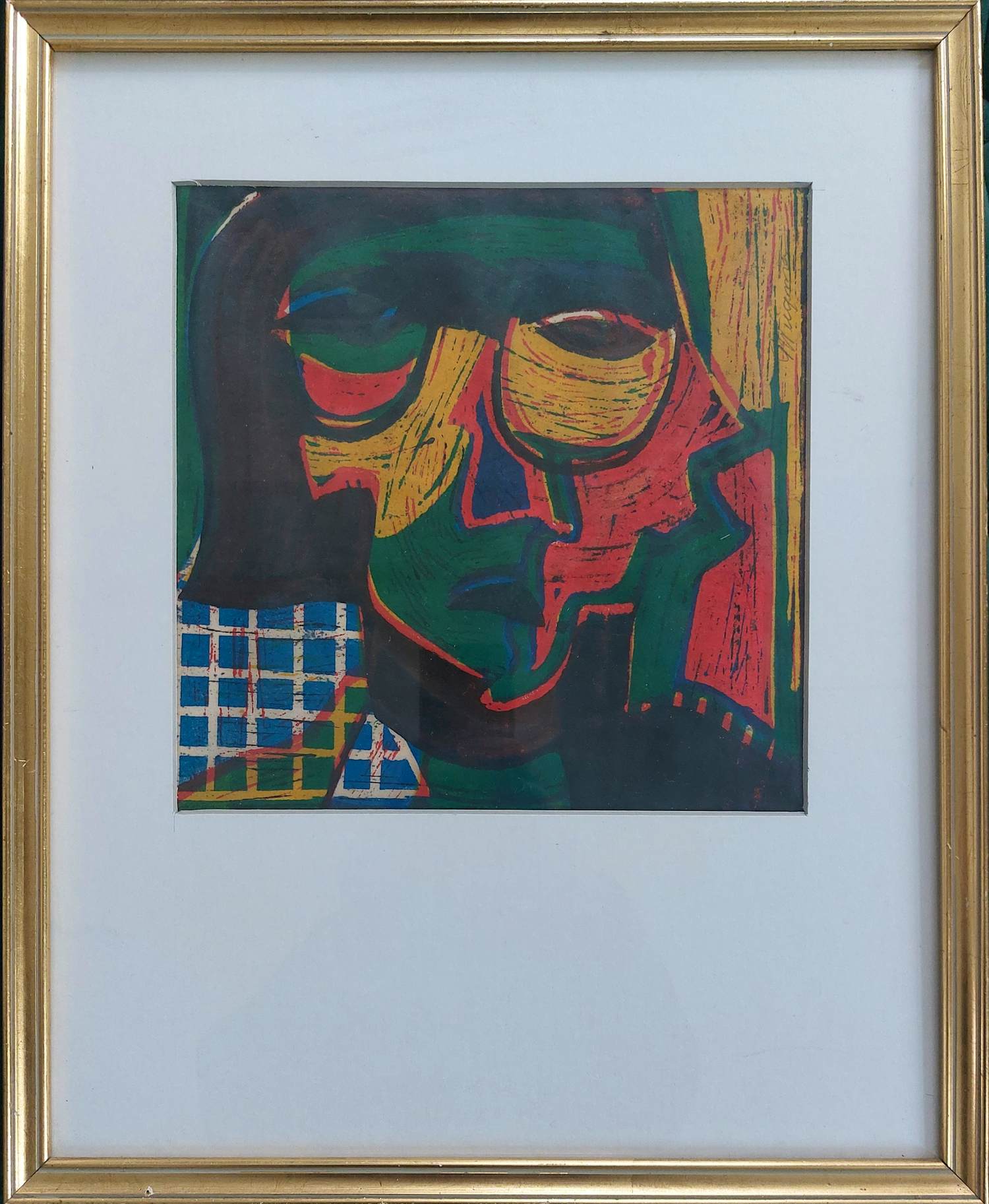 Piet Wiegman (II) - Linosnede 'Kop' kopen? Bied vanaf 65!