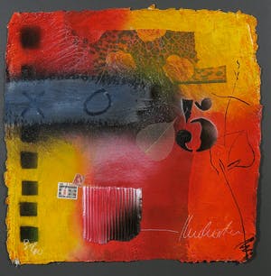 Theo Koster - Zeefdruk en collage, Zonder titel - Ingelijst kopen? Bied vanaf 1!