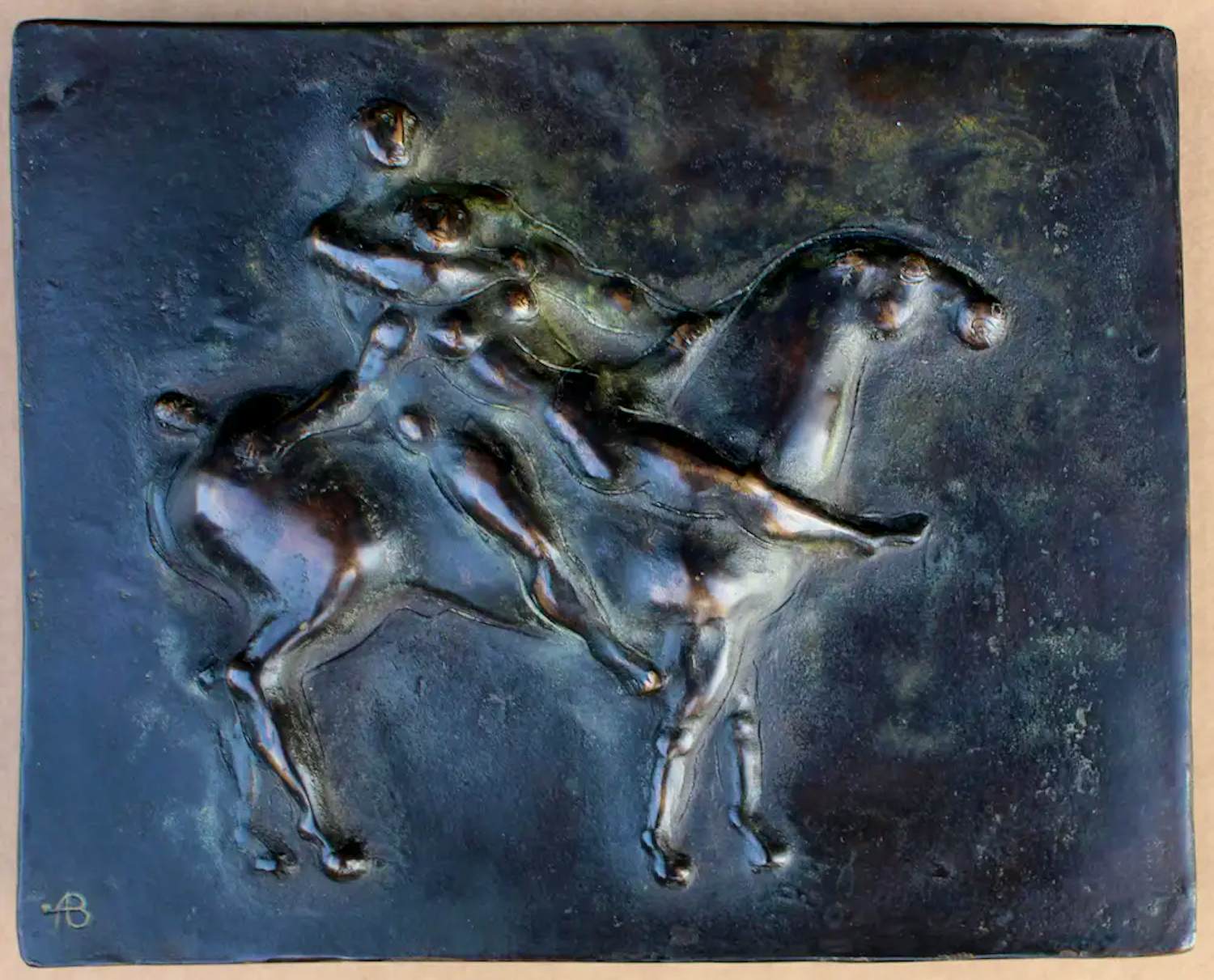 Fons Bemelmans - Bronzen relief: 'Ruiters te paard' kopen? Bied vanaf 999!