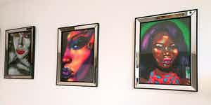 Peter Klashorst - 3 x Pop-Art vrouwen - Ingelijst - Nieuw - verkocht voor € 59!