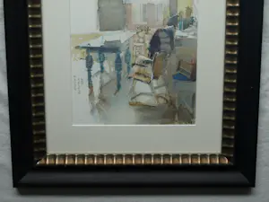 Ad Kroese - Ingelijste aquarel , Atelier II – 1998 - Lijst, 60 x 49 cm. kopen? Bied vanaf 100!