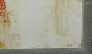 Adine Engelman - Olieverf op doek, Abstracte compositie in oranje en blauw - Ingelijst (Groot) kopen? Bied vanaf 1!