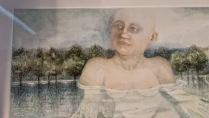 Ank Overweel - 2 zwemmende figuren - Aquarel-1981 kopen? Bied vanaf 15!