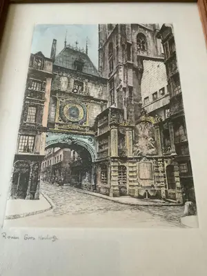 Leopold Robin - Rouen gros horloge - prachtige gravure kopen? Bied vanaf 35!