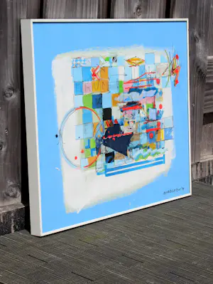 Sam Middleton - Ingelijste gemengde techniek: "Drum Beat - 2002 kopen? Bied vanaf 799!