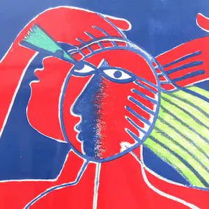 Corneille - Olympic Centennial- grote zeefdruk - 1992 - ingelijst kopen? Bied vanaf 495!