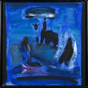 Henk Eikenaar - Acryl op doek, Burleske de Don Pedro a Caballa - Ingelijst kopen? Bied vanaf 80!