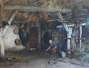 Johannes Weiland - C3863 - Boerin voert de kuikens kopen? Bied vanaf 550!
