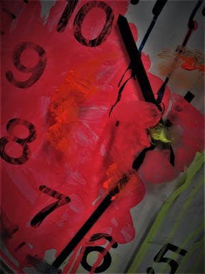 Aat Veldhoen - door Aat omstreeks 1990 beschilderde en gesigneerde Wandklok kopen? Bied vanaf 20!