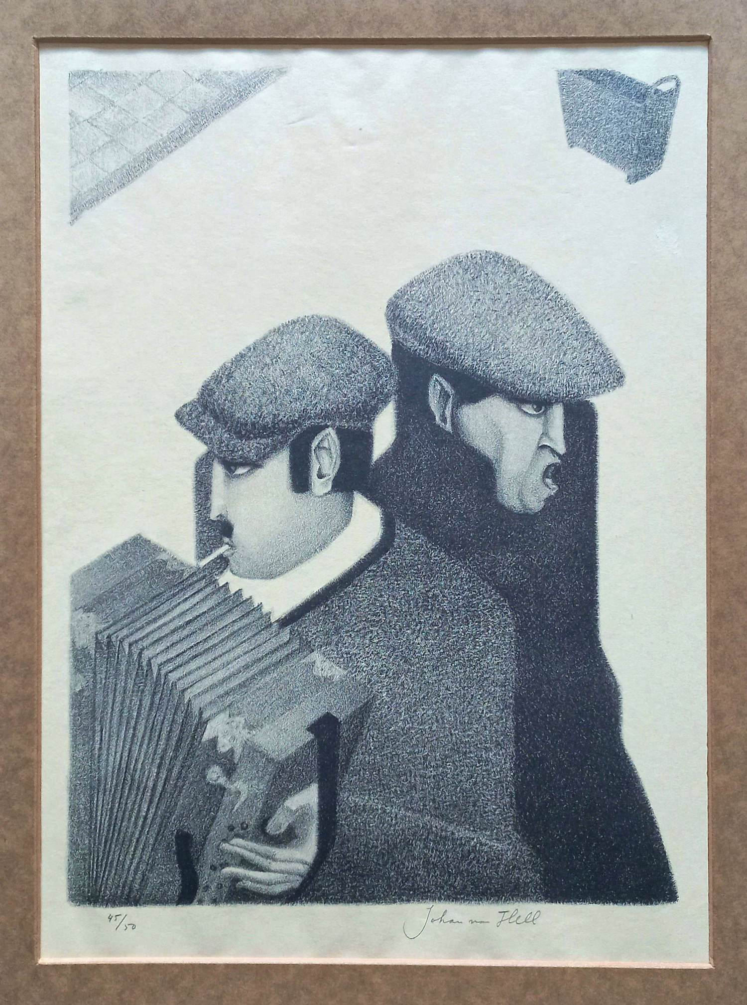 AcheterJohan van Hell - Straatmuzikanten, gesigneerde en genummerde litho? Enchérissez de 350!