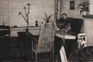 Marcel van Eeden - Vrouw in een interieur - originele potloodtekening kopen? Bied vanaf 675!