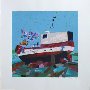 Joop Stigter - Vissersboot met vlaggen kopen? Bied vanaf 45!