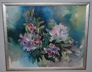 Hen Euverman - impressionistisch bloemenboeket in een kwaliteitslijst kopen? Bied vanaf 100!