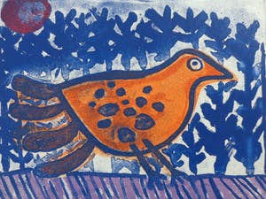 Corneille - ORANJE VOGEL / KLEURETS-AQUATINT / 51x58cm / SIG / 1987 kopen? Bied vanaf 247!