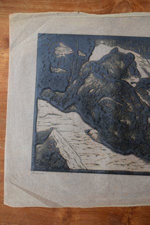 Antonius Hubertus Nordberg - Houtsnede - Leeuw kopen? Bied vanaf 60!