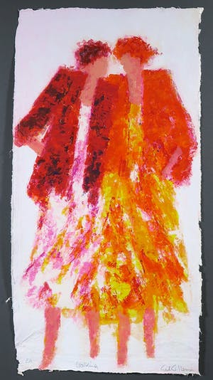 Wil Willemsen - Zeefdruk op geschept papier, Walking - Ingelijst (Groot) kopen? Bied vanaf 35!