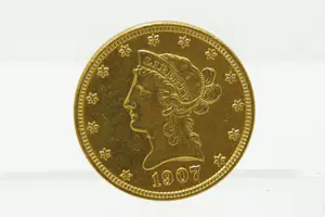 4 - Geelgouden 10 dollar Munt USA Liberty Head geslagen in 1907 kopen? Bied vanaf 1400!