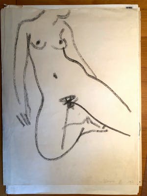 Jan Jongert - Naakte vrouw - Houtskooltekening kopen? Bied vanaf 45!