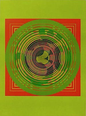 Srivastava Narendra - Indrukwekkend geometrisch werk in bijzondere kleurstelling kopen? Bied vanaf 1!