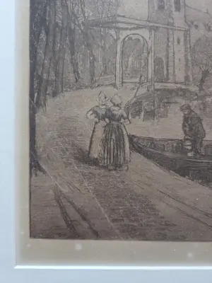 Oskar Paul Matthes - Stadsgezicht. Figuren. kopen? Bied vanaf 20!