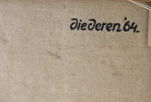 Jef Diederen - groot olieverf op doek: vanuit de duisternis II - 1964 kopen? Bied vanaf 2900!