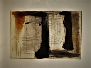 Ad van Turnhout - Intrigerend 1988 Abstract Sepia Aquarel "City Scape" gesigneerd kopen? Bied vanaf 20!