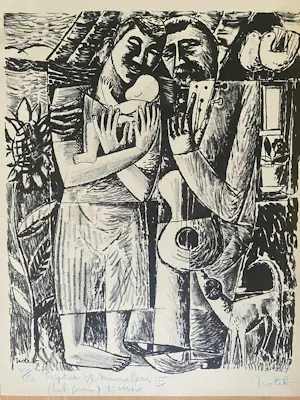 Marcel Notebaert - 8 zwart-wit tekeningen van figuren en taferelen. kopen? Bied vanaf 300!