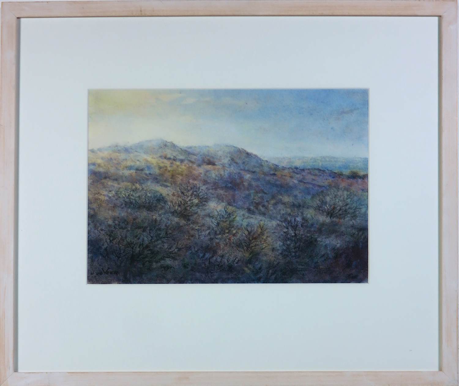 Jan van der Veer - Aquarel op papier, Waterleidingduinen I - Ingelijst kopen? Bied vanaf 40!