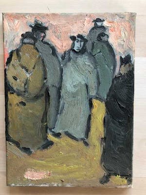 Karel Frank Carwalho - wandelende figuren in landschap kopen? Bied vanaf 95!