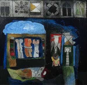 Michel van Overbeeke - Gemengde techniek op doek, Zonder titel - Ingelijst kopen? Bied vanaf 350!