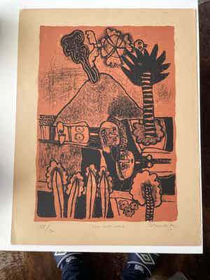 Corneille - Terre Mexicane '72, grote litho verkocht voor € 190!