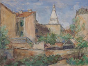 Jan Nolte - Montmartre - 1955 - pastelkrijt en aquarel op papier kopen? Bied vanaf 20!