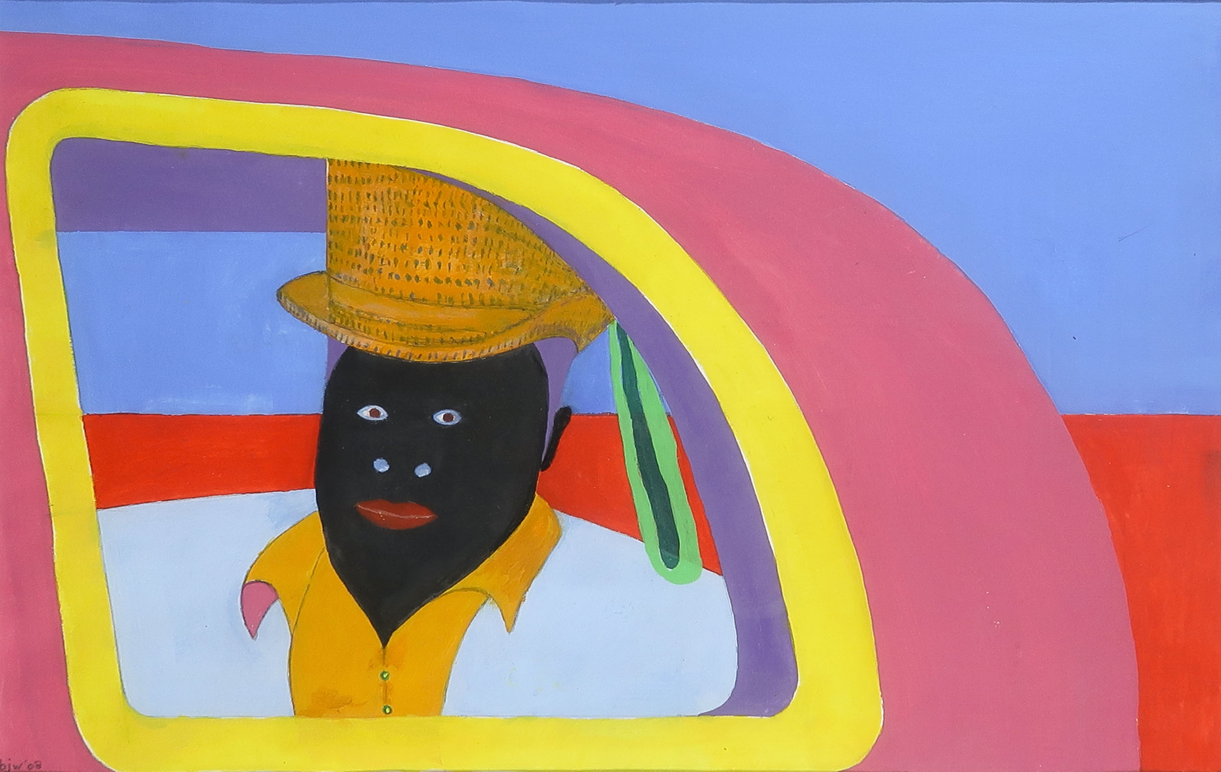 Niet of onleesbaar gesigneerd - Acryl op papier, Zonder titel - Ingelijst kopen? Bied vanaf 1!