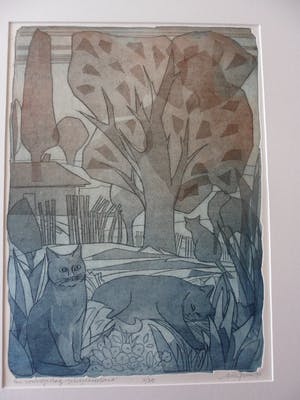 Ank Spronk - Kleurets / Preegdruk. Titel, "Een zonnige dag op het platteland ". kopen? Bied vanaf 35!