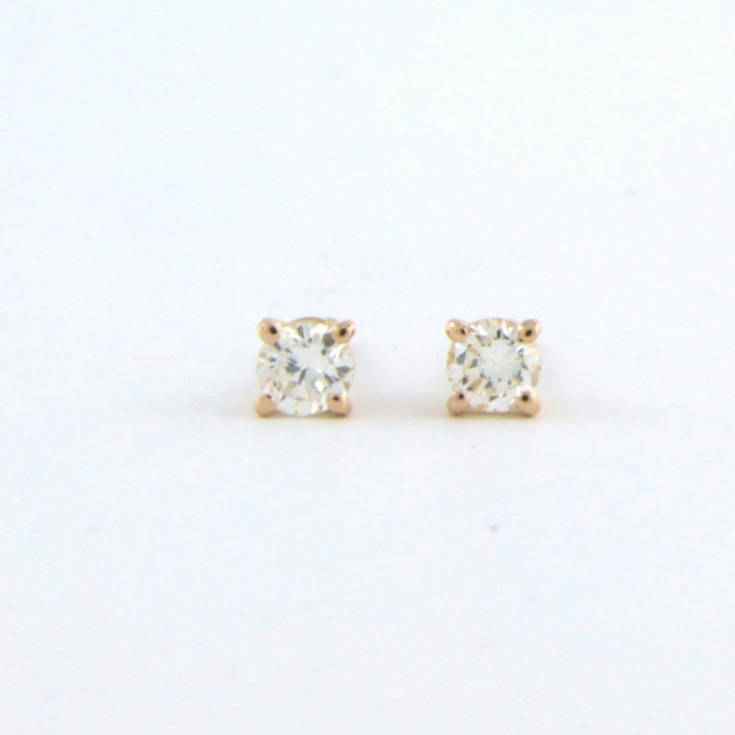 18k rosé gouden solitair oorknoppen met briljant geslepen diamant tot. 0,28ct kopen? Bied vanaf 350!