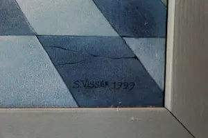 Suzanne Visser - Ingelijste olieverf op paneel: 'de wachter' - 1999 kopen? Bied vanaf 799!