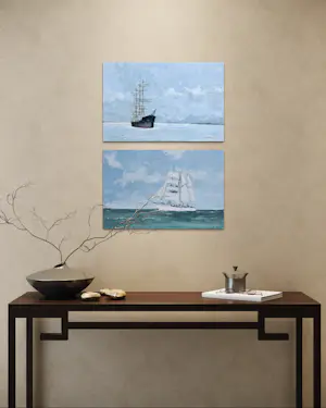 Rene Marie Dujardin - Hervorragendes Paar Marine-Aquarelle, signiert um 1960 kopen? Bied vanaf 70!